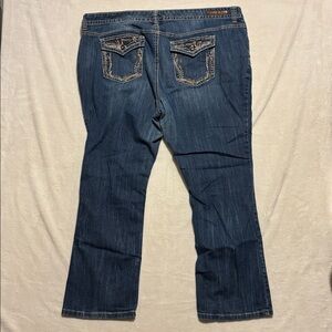 Rhythm Blues Embroidered flap pockets BootCut Jeans 24 reg Faith